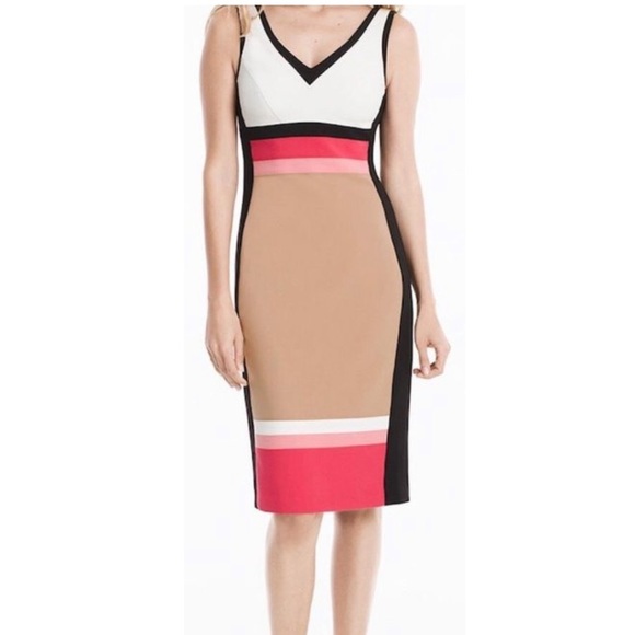 White House Black Market Dresses & Skirts - WHBM • Sleeveless Color Block Sheath Dress